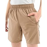 LEAO Youth Boys Athletic Running Shorts Lightweight Quick Dry Sports Workout Gym Hiking Shorts Zip Pockets UPF 50+