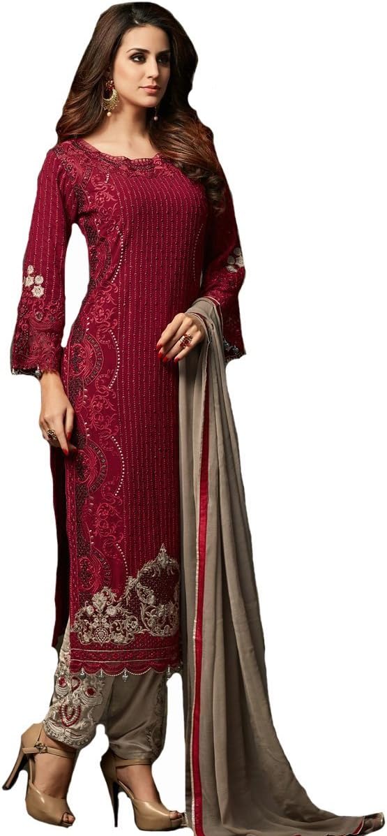 ZiyaDesigner Indian/Pakistani Ethnic wear Georgette Straight Salwar kameez 42001