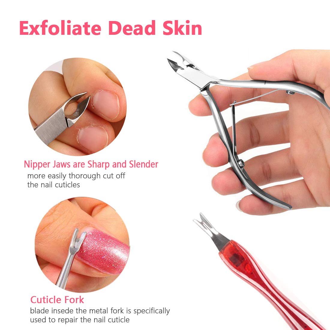 Nail Polish Remover Tool Kit - Triangle Cuticle Peeler Scraper, Cuticle Pusher, Cuticle Nipper, Cuticle Clippers, Nail Polish Remover Clips, Double Sided Nail Buffer Files, Buffer Block Grits: Beauty