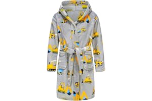 DNggAND Boys Girls Bathrobes,Toddler Boy Girl Robes,Children's Plush Soft Coral Fleece Hooded Pajamas Sleepwear for Kids