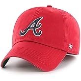 '47 MLB Alternate Clean Up Adjustable Hat, Adult (Atlanta Braves Red)