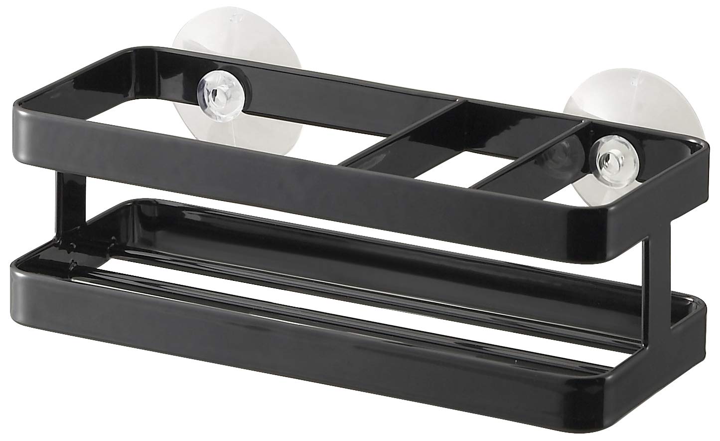 Yamazaki 6772 TOWER Sponge & Bottle Holder with Suction Cup, black, Steel, Minimalist, 18 x 8 x 6 cm