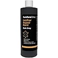 Furniture Clinic Leather Repair Paint | 2-in-1 Seal and Color | Use on Scratches, Tears, and Holes in Car Seats, Furniture | Quick and Easy Leather Repair Kit for Furniture (Dark Grey, 500ml / 17oz)