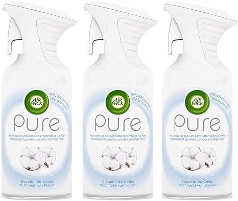 Air Wick Desodorisant Maison Aerosol Pure Douceur De Coton 250 Ml Lot De 3 Amazon Fr Hygiasne Et Soins Du Corps