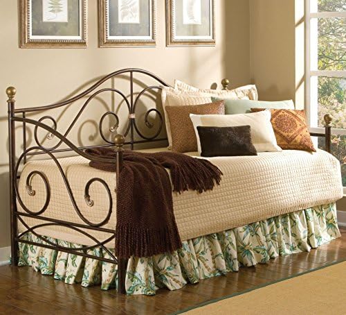 Largo Furniture Boston Metal Daybed in Caramel with Gold Accents - Daybed with Trundle