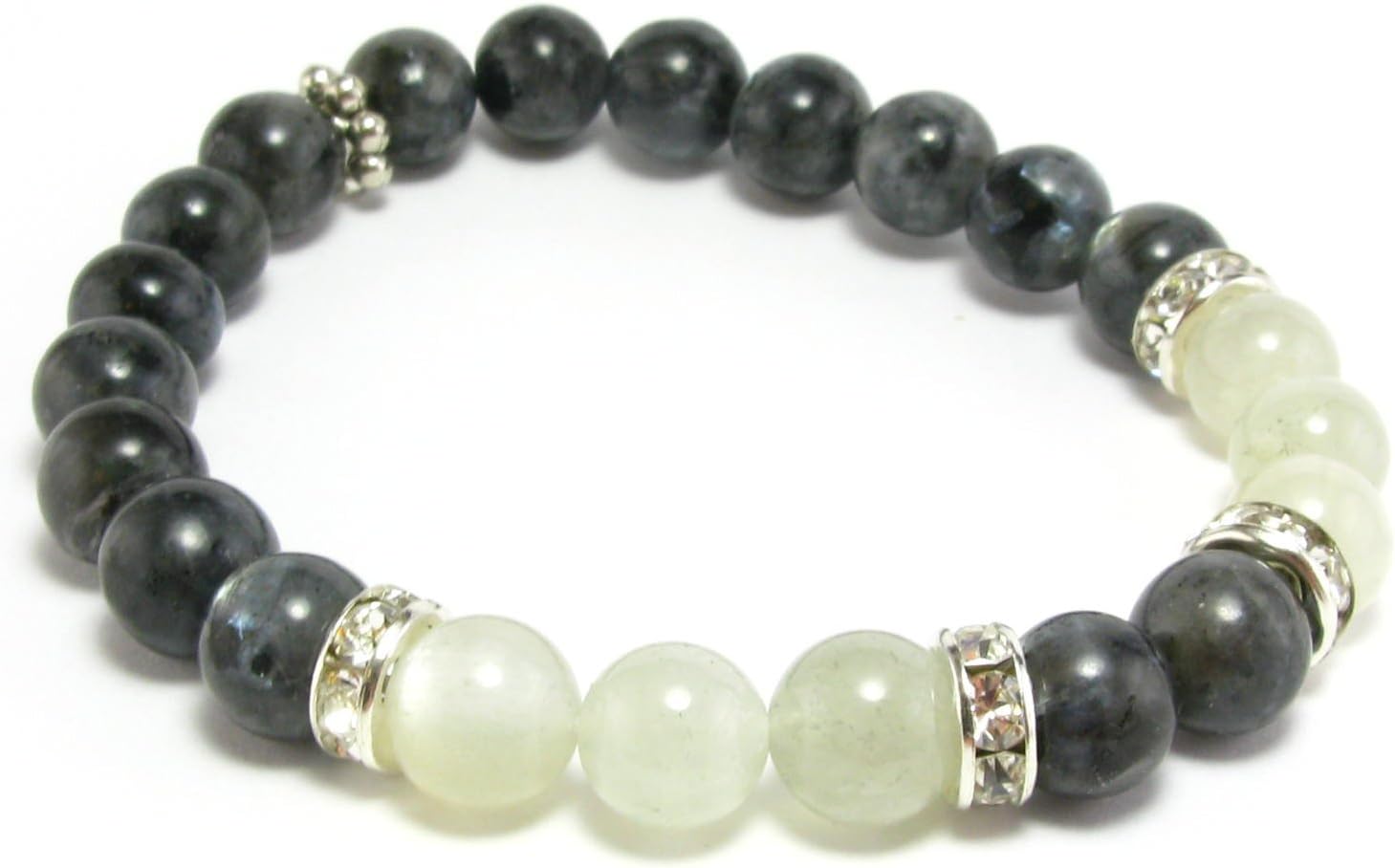 Mystic Merlinite & Moonstone Stretch Bracelet - 7"