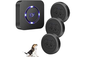 EverNary Dog Door Bell, Wireless Doggie Doorbells for Potty Training,Dog Bells to Go Outside, Dog Bells with Waterproof Touch Button, Dog Bell with 1 Receiver and 3 Transmitters, Black
