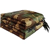 GHILEO Camo Poncho Liner, Army Blanket, Military Sleeping Bag, with A Compression Carrying Bag, for Traveling, Hiking, Camping, Outdoor Survival, Car Blanket
