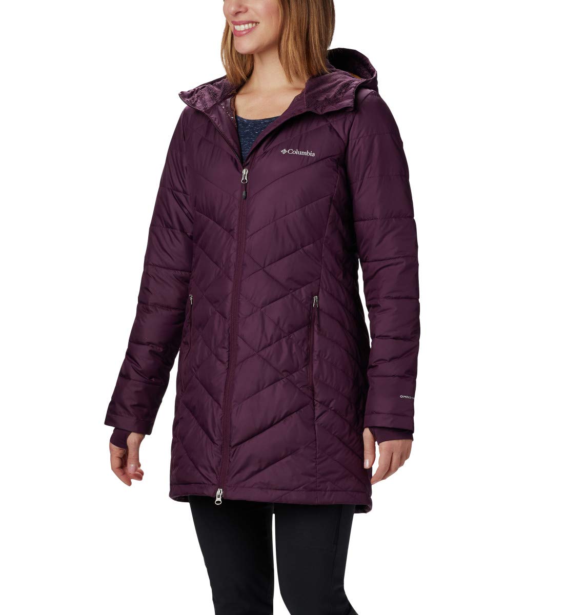 columbia heavenly hooded jacket dark plum
