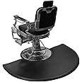 1 Inch Thick Barber Cutting Chair Salon Floor Mats for Beauty Hair Stylist Station Anti Fatigue (Black, 5 Ft × 3 Ft Ellipse)