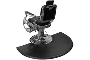 ANTLU 1 Inch Thick Barber Cutting Chair Salon Floor Mats for Beauty Hair Stylist Station Anti Fatigue (Black, 5 Ft × 3 Ft Ellipse)