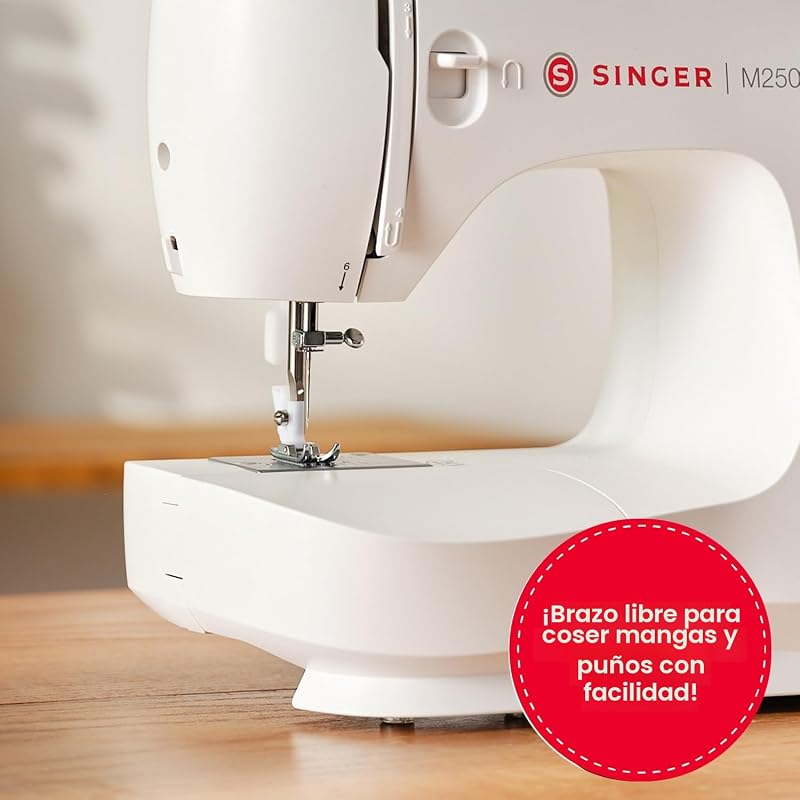 M2505 Máquina de Coser Portátil, 11 Puntadas Integradas, Ojal Automático en 4 Pasos, Brazo Libre, Doble Elevación del Prensatelas, Ideal para Principiantes y Manualidades