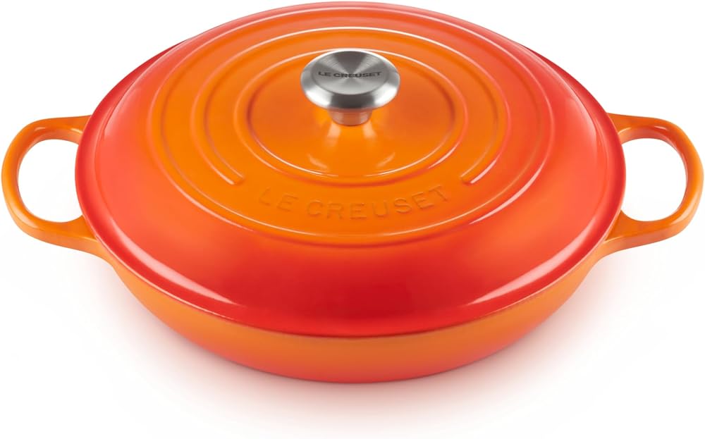 LE CREUSET Signature Shallow Casserole 30cm Flame Ss Knob Le Creuset
