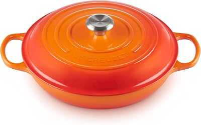 LE CREUSET Signature Shallow Casserole 30cm Flame Ss Knob Le Creuset