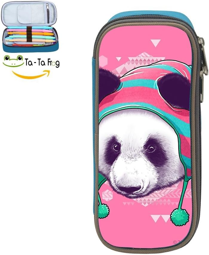 bagshome Big Capacity Canvas Key Box Portable for Children,Print Panda,Blue