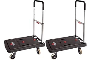 Magna Cart FF 4 Wheel Folding Platform Transport Cart Supports 300 lbs, (2 Pack)