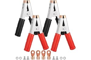 WELCAPAC - Pinces crocodiles robustes 100 A-500 A avec gaine isolante pour voiture, camion, bateau et pinces de chargeur (4 p