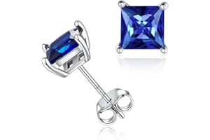 ChicSilver 925 Sterling Silver Earrings Sparkling Heart/Round/Princess Cut Birthstone Earrings for Women Birthday Jewelry with Gift Box