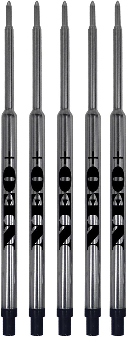 UK Seller! Sets of Pen Refills Compatible with Waterman Ballpoint Pens. Medium Point Ballpoint Soft Roll Refills (Set of 5 Black Ink)