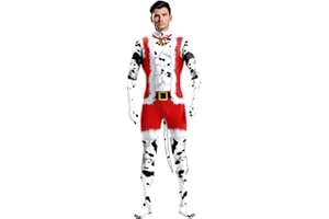 Bemeiren Men's Animal Bodysuit Costume with Big Tail Print Petsuit Spandex Furry Jumpsuit Cosplay Halloween Party