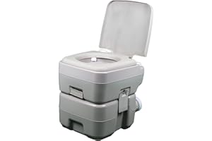 Reliance Products Flush-N-GO | 1020T Portable Flushing Toilet | Black/Grey/White | 2.5 Gallon Water Tank | 325 Pound Capacity, 16.5" L x 16" W x 17" H (9210-20)
