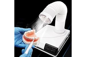 Dust Collector, Dental Model Dust Suction Extractor with Retractable Tube and LED Lamp, Strong Suction for Nail Salon and Den