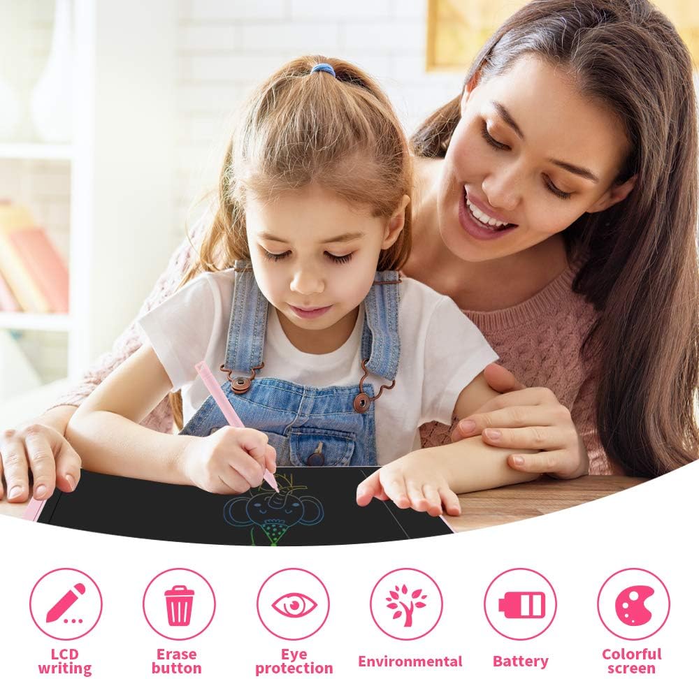Sunany LCD Writing Tablet 11-Inch Doodle Board,Drawing Board Colorful Kids Drawing Tablet Drawing Pad,Writing and Learning Scribble Board Toys Gift for Girls and Boys(Pink): Toys & Games