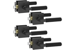 Asidrama 4 Pack Black Privacy Door Handles, Door Lever with Door Knobs Indoor for Bedroom or Bathroom, Heavy Duty Door Handles Interior with Locks for Left Right Sided Doors