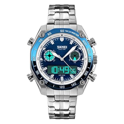 SKMEI Men Digital Watch, Military Waterproof Stopwatch Timer Alarm Calendar EL Light Wristwatches for Men Boys
