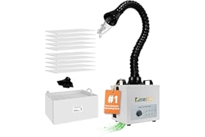 FumeClear Solder Fume Extractor - Powerful 100W Suction 200m³/h, Low-Noise, 3-Stage Filtration System with 12PCS Filters for Laser Welding Smoke Absorption and Desktop Soldering