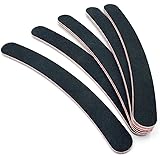 12PCS Black Banana Curved Double Sided Nail Files Polish Emery Board Grit Buffering Sanding Art Manicure Buffer Files Nail Ar