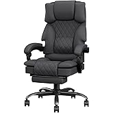 Submi Office Chair, Ergonomic Office Chair with Footrest �� Wide Seat, Fabric Big and Tall Computer Chair for Adults, Adjustab