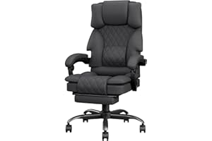 Submi Office Chair, Ergonomic Office Chair with Footrest ＆ Wide Seat, Fabric Big and Tall Computer Chair for Adults, Adjustab