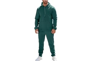 FlekmanArt Mens Track Suits 2 Piece Set Long Sleeve Hoodies and Sweatpants Solid Color Sweatsuits Sets Athletic Training