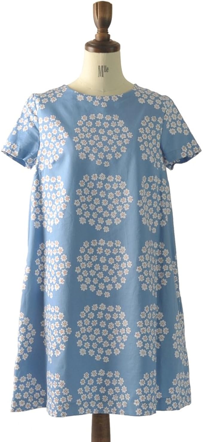 マリメッコ Marimekko 日本限定 Puketti プケッティ Pim ワンピース 34 L Blue White Col 34 ワンピース チュニック 通販 Amazon