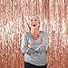 Metallic Fringe Tinsel Curtains Rose Gold 3 Ft x 8 Ft Photo Booth Props 2 Pack New Years Eve Party Backdrop for Birthday Baby Shower Party Bachelorette Engagement Valentine's Party Supplies