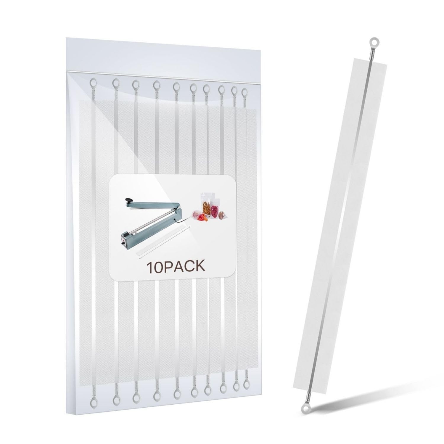 Flexzion Impulse Sealer Replacement Parts 10-Piece Impulse Sealer Parts with Heat-Resistant Fabric Strips for 600W 16-inch Heat Sealers, PTFE & Heat Seal Strips, Sealer Element Grip Replacement Kit