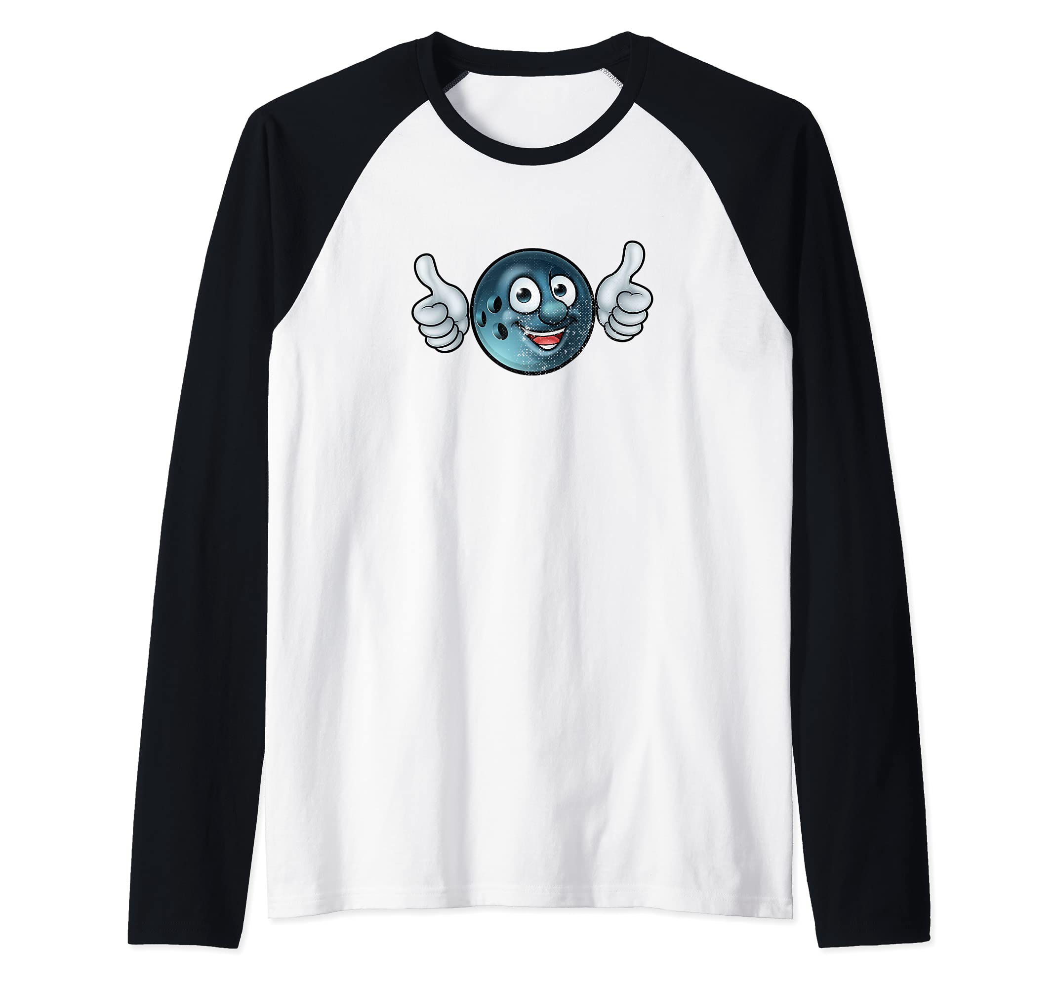 Funny Bowling Ball Sports Bowling Game Design Bowler Raglan Baseball Tee