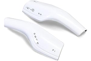 Junejour Steering Lever Cover for Tesla Model 3 Model Y, Carbon Fiber Steering Lever Cover, Gear Shift Cover Accessories Gear Lever Decorative Cover for Tesla Car (White)