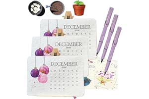 FREWAC Eco-Friendly Plantable Love Seed Calendar 2026, Sustainable Monthly Green Planner With stand, Month Biodegradable Seed Paper with Wildflower for Gifting, Gardening, Living, Home Decor(3pcs)