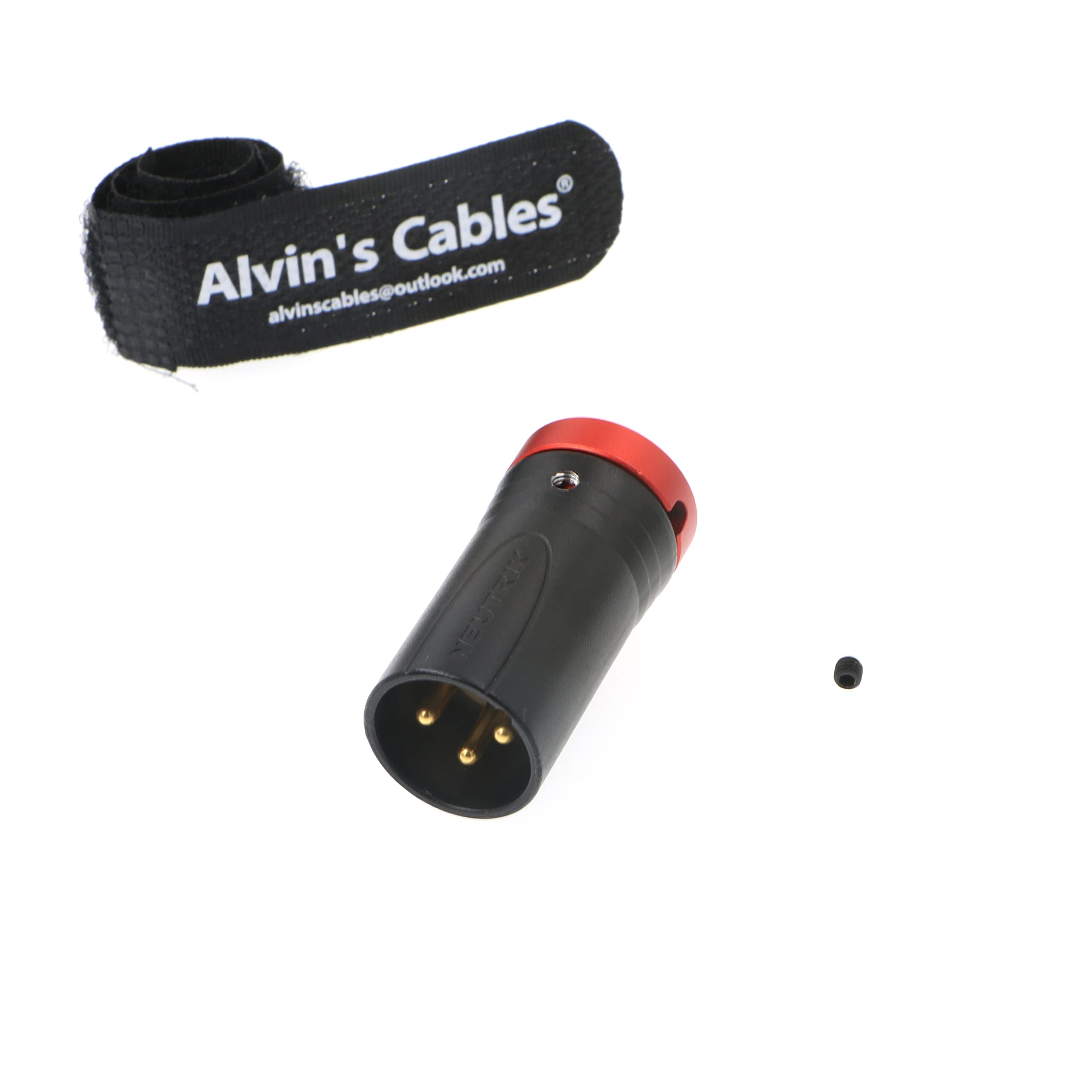 Low-Profile XLR 3 Pin Male Connector Original Plug for Audio Devices Alvin’s Cables Red