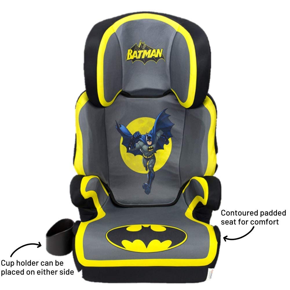 KidsEmbrace High Back Booster Car Seat, DC Comics Batman Black, Grey, Yellow