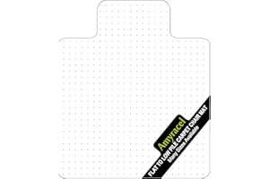 Amyracel Clear Chair Mat for Low Pile Carpet, 53'' x 45'' Thick Computer Desk Chair Mat for Carpeted Floors, Easy Glide Plastic Floor Mat for Office Chair on Carpet Protection (45'' x 53'' with Lip)