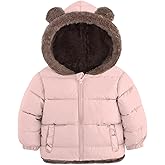 Enlifety 6M-5T Baby Toddler Winter Fleece Coat Boys Girls Cute Bear Ear Hooded Jackets with Pockets