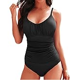 LAPHEE ROSE One Piece Swimsuit for Women Tummy Control Bathing Suits Ruched Swimwear