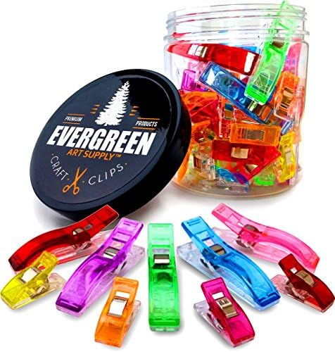 Sewing Clips Pack of 100, 75+25 Jumbo Clips - Replace Straight Sewing Pins - All Purpose Craft Clips - Works a Wonder as Quilting Clips, Bag Clips &amp; More (Assorted Colors)