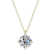 PROSTORY 1-3CT Moissanite Pendant Necklace for Women, D Color VVS1 Clarity 925 Sterling Silver 4 Prong Pendant for Mom Wife Birthday Wedding Jewelry Gifts