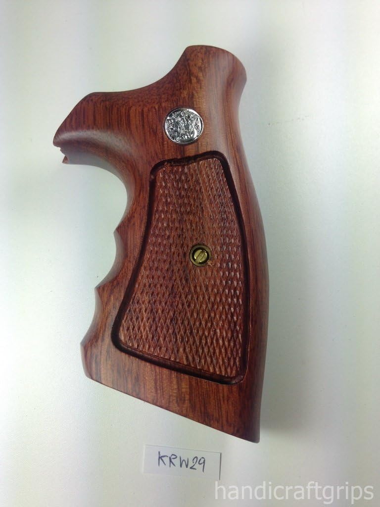 amazon com smith wesson k l frame round butt revolver grips hardwood finger groove checkered handmade krw29 sports outdoors smith wesson k l frame round butt revolver grips hardwood finger groove checkered handmade krw29