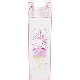 Silver Buffalo Sanrio Hello Kitty as a Unicorn Ice Cream Plastic Pastel Pink Milk Carton Pitcher Bottle, 16.2 Ounces