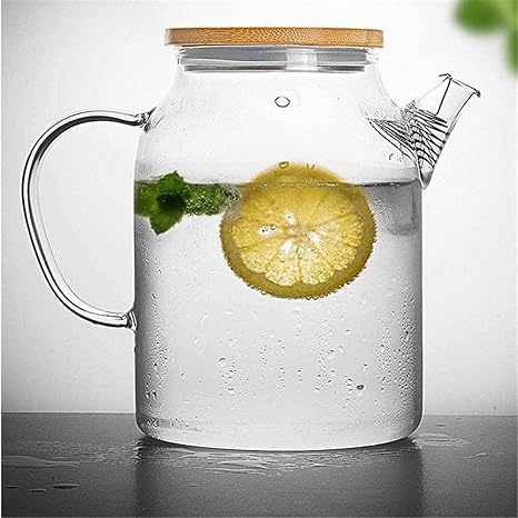 Amazon ティーポット ティーポットカップアイスティーとジュース飲料に適しウォーターケトル耐熱ガラスジャグのふたホウケイ酸ガラスのティーポットと1 6 Lカラフウォータージャグ 100 Bpaフリー シングルポットノーアクセサリー ケトル ティーポット オンライン通販